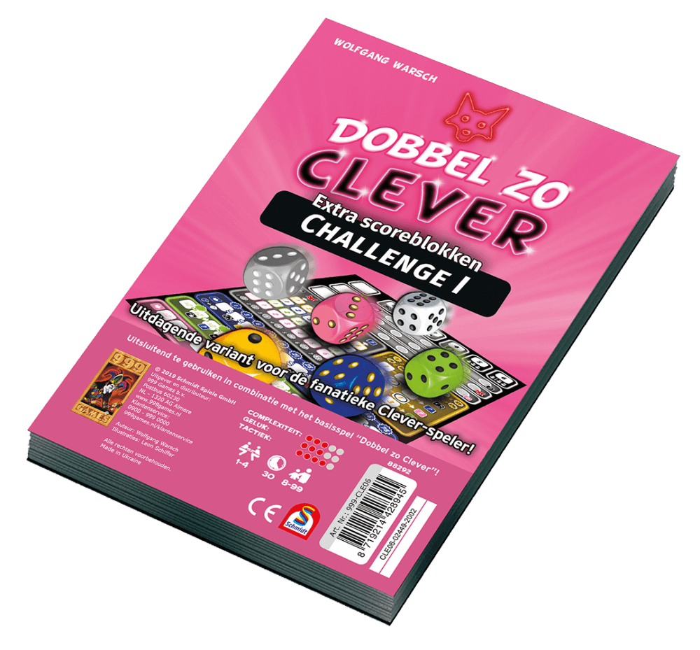 Dobbel zo Clever Challenge 1 Scoreblok - Dobbelspel