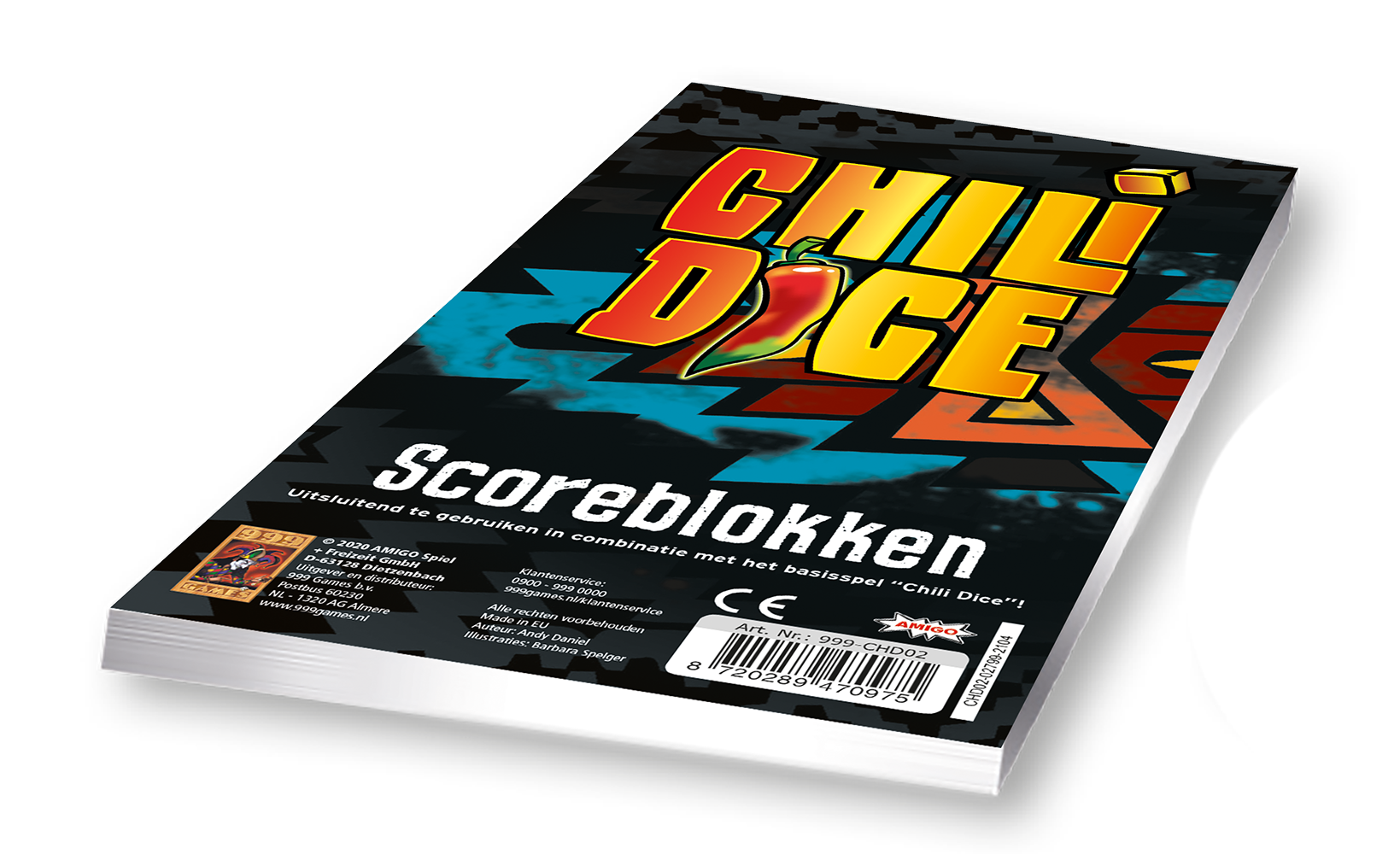 Scoreblokken Chili Dice drie stuks