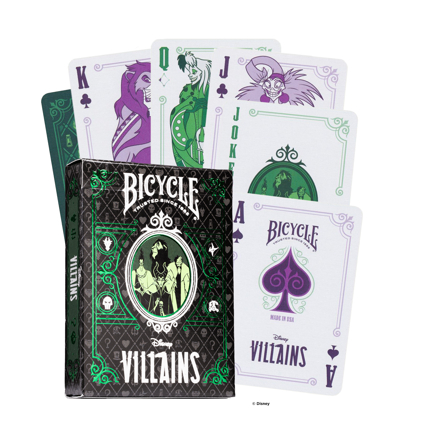 Pokerkaarten Bicycle- Villains Groen