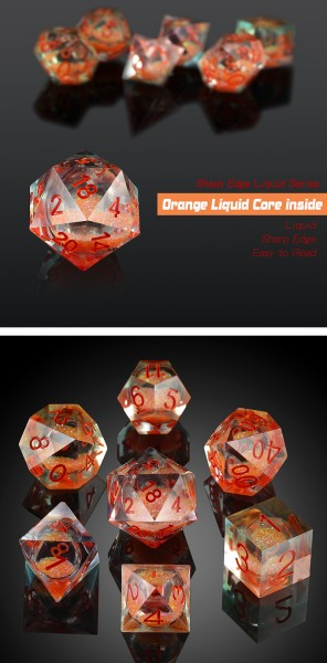 Liquid Core Dice Set - Pink Gold Dust