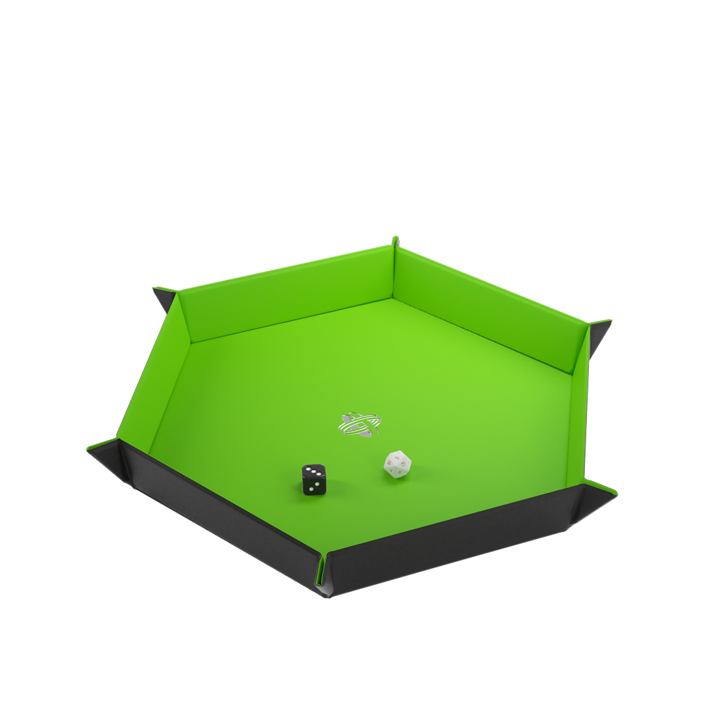 Magnetic Dice Tray Hexagonal - Black/Green