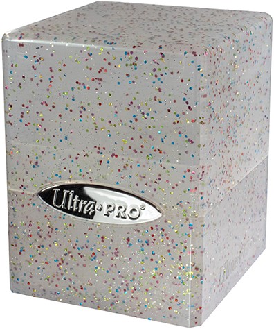 Deckbox Satin Cube Glitter Clear