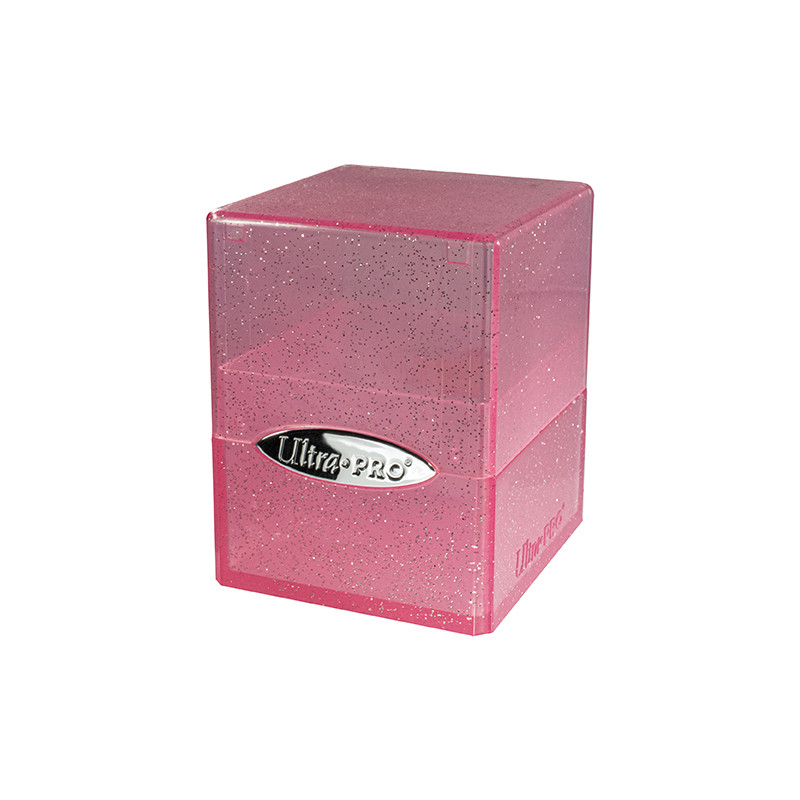 Deckbox Sating Cube Glitter Pink
