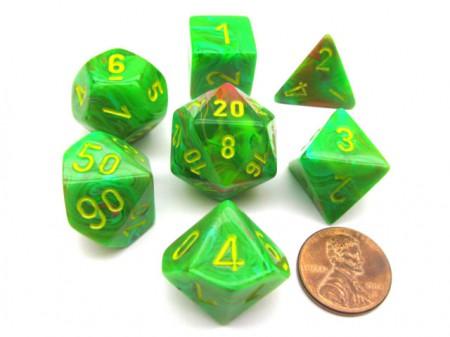 Vortex Slime/yellow Polydice Dobbelsteen Set (7 stuks)