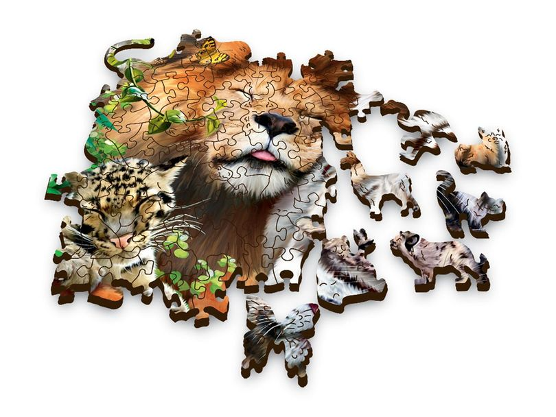 Wooden Puzzle 500 pcs - Wild Cats in the Jungle