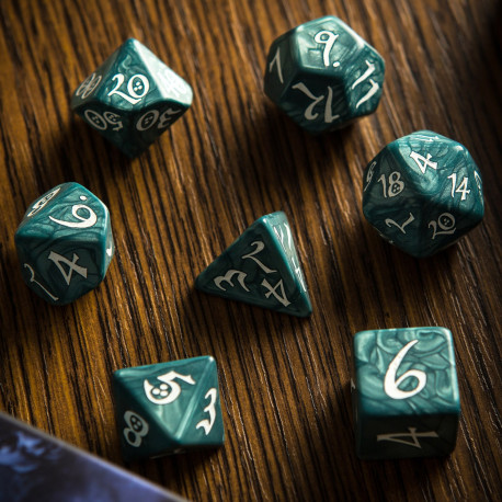 Classic RPG Stormy & white Dice Set (7)