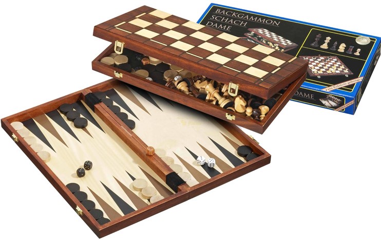 Schaak/Dam/Backgammon Kassette Veld 40 mm, Koningshoogte 78 mm