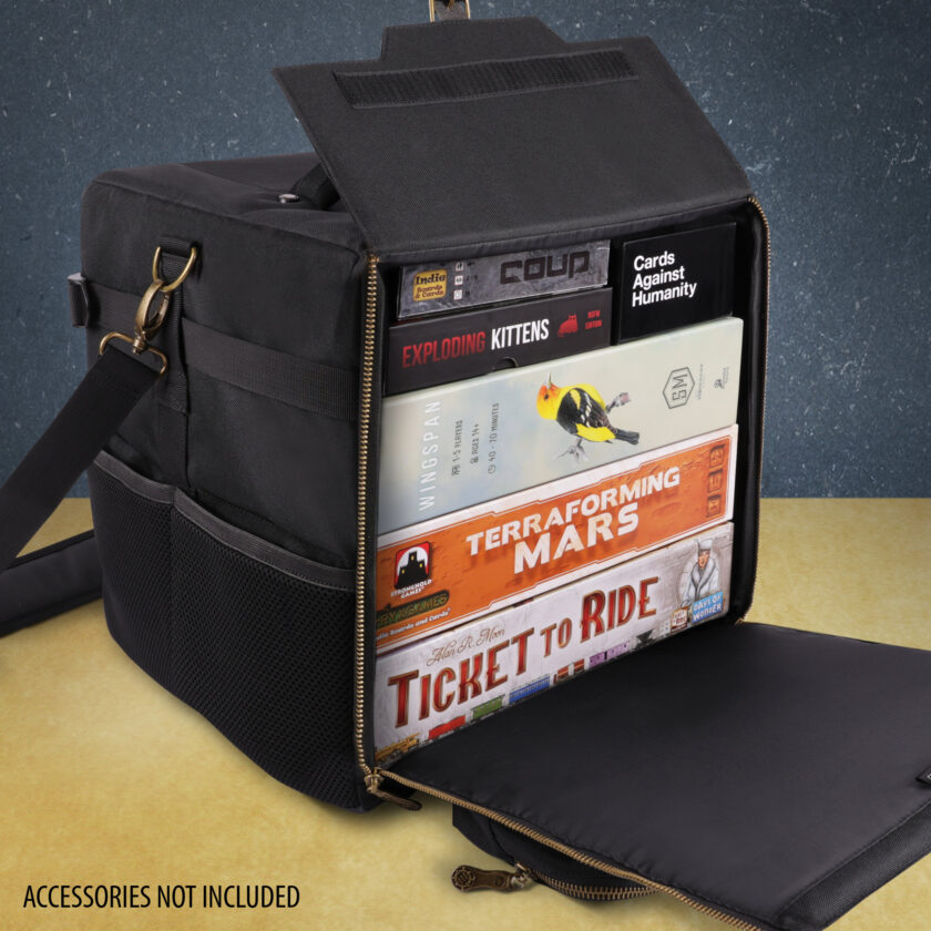Tabletop Game Box Shoulder Bag Collapsible – Black (Small)