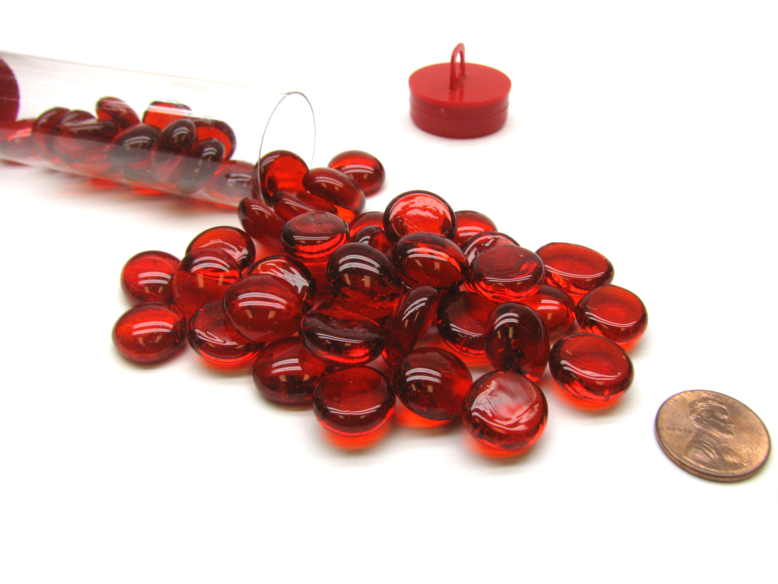 Glass Gaming Stones - Crystal Red (40+)