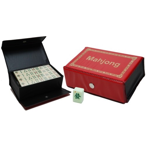 Mah-Jong Reis Etui Rood Vinyl 15x9x5 cm