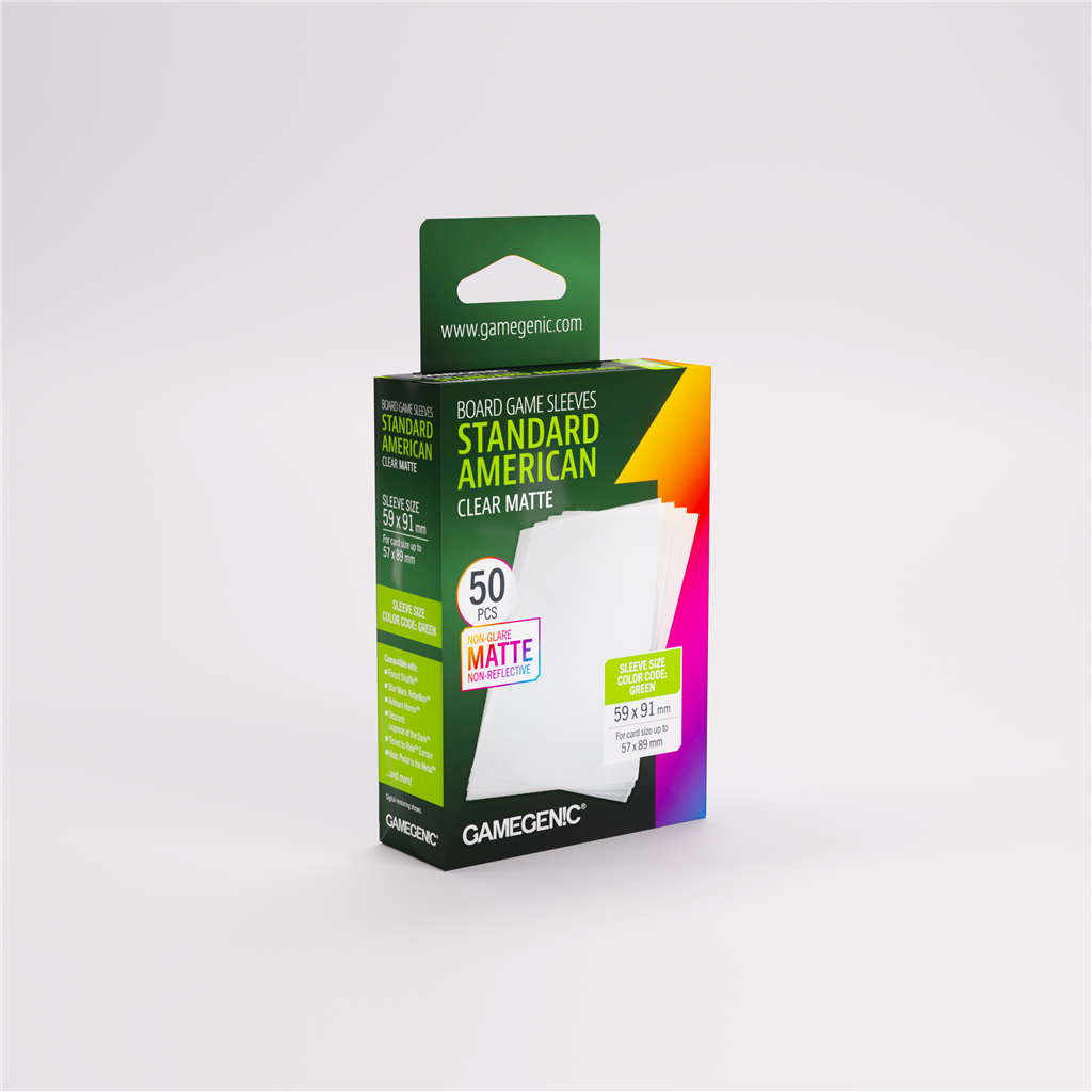 Sleeves: Matte Board Game Standard American 59x91mm (50)