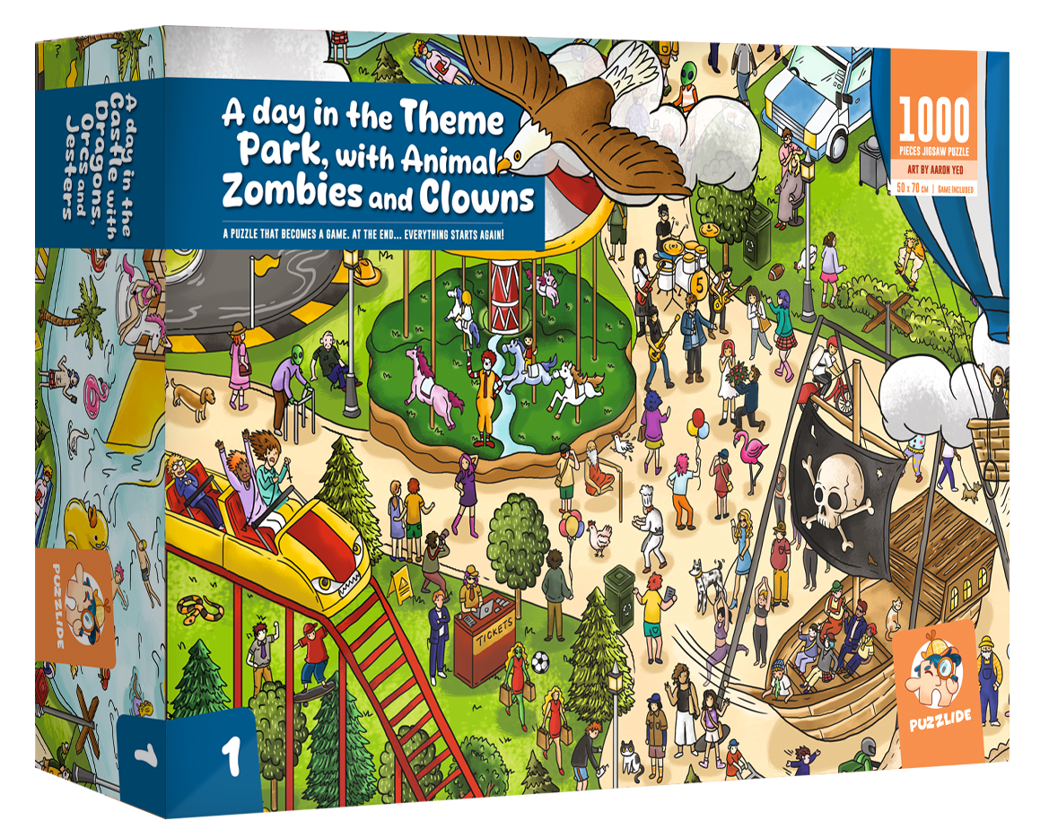 A Day in the Theme Park with Animals Zombies & Clowns Puzzle