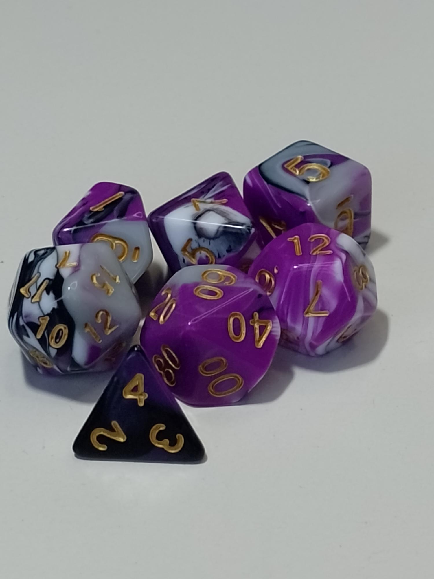  RPG Dice set (7) Blended in grijs/paars/wit