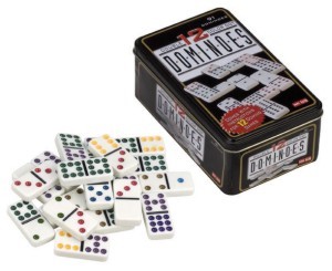 Domino dubbel 12 in blik punten kleur
