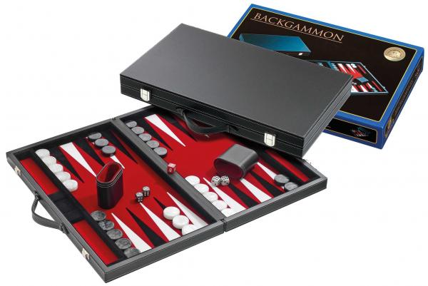 Backgammon koffer groot standaard (rood)