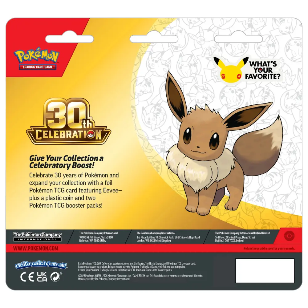 Pokemon 30th Celebration - 2 promo pack (Eevee)