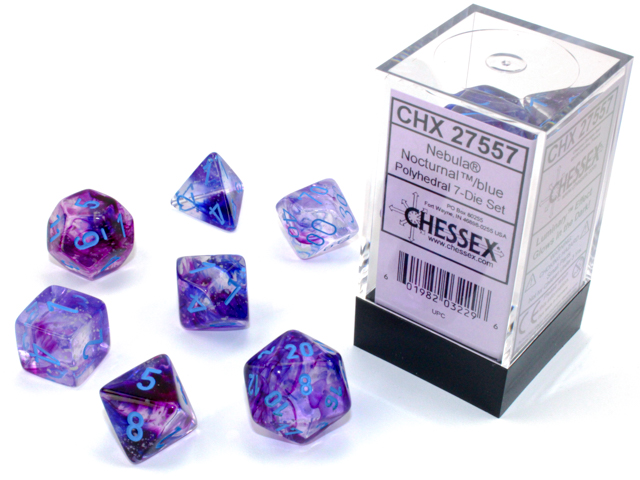 Nebula Nocturnalblue Luminary Polydice Dobbelsteen Set (7 stuks)