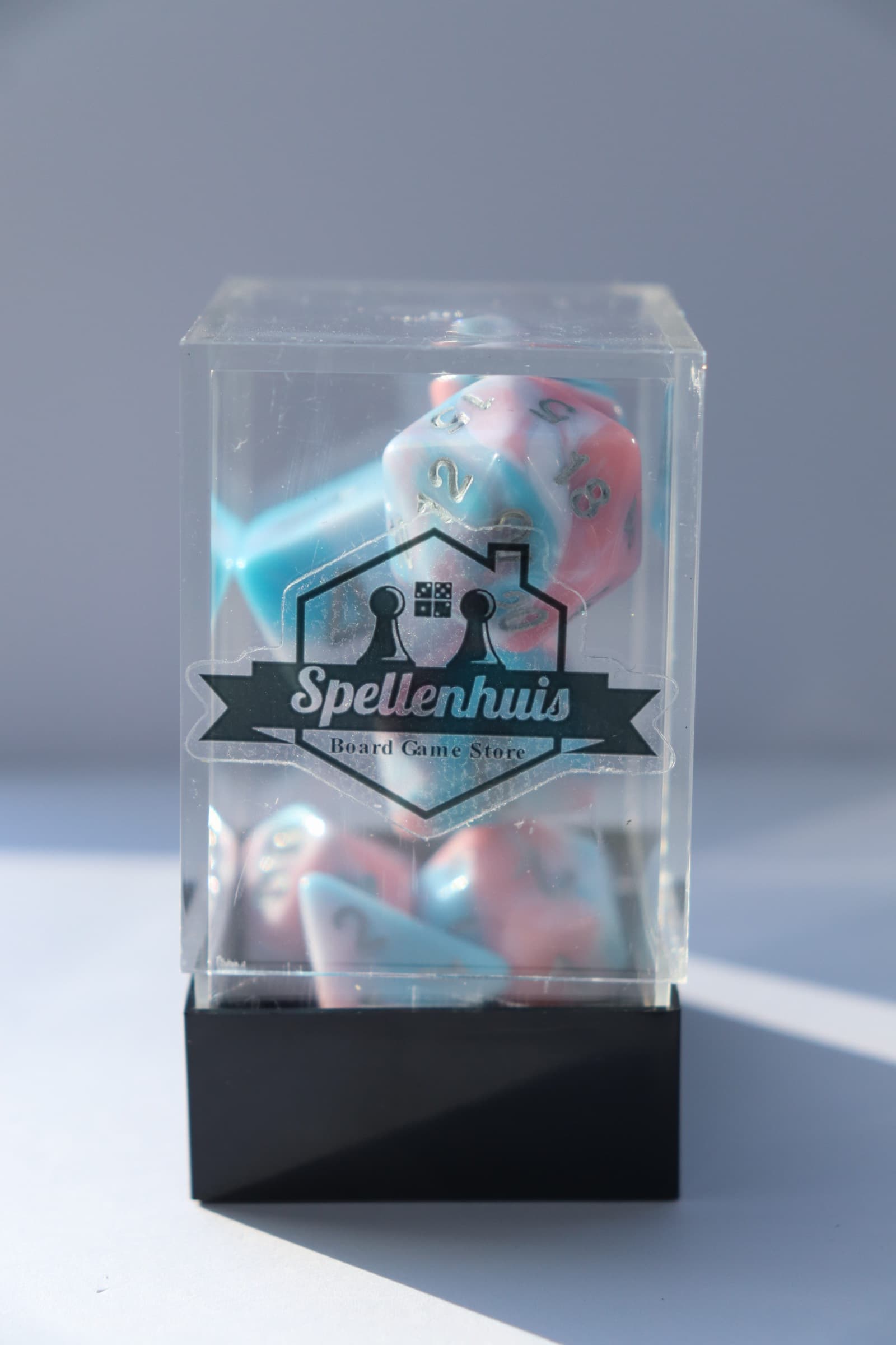 RPG Dice set (7) Blended in blauw/wit/roze