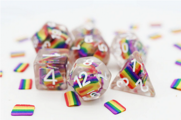 Rainbow Flag RPG Dice Set