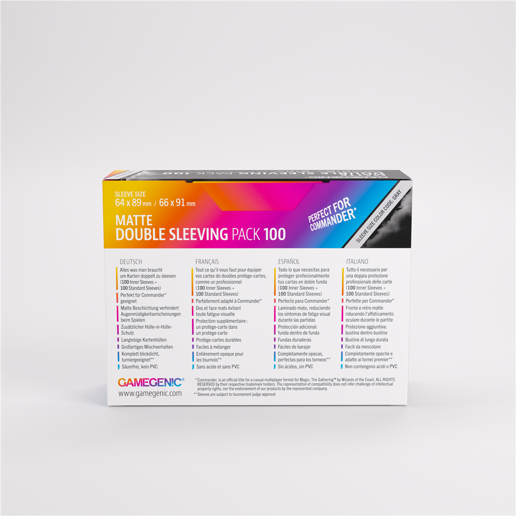 Sleeves: Matte Double Sleeving Pack (100)