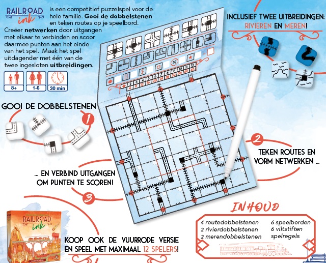 Railroad Ink (Diepblauwe versie) - Dobbelspel