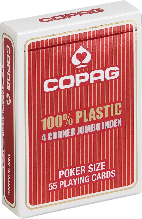 Copag 100% Plastic Jumbo Face 4 Index Rood