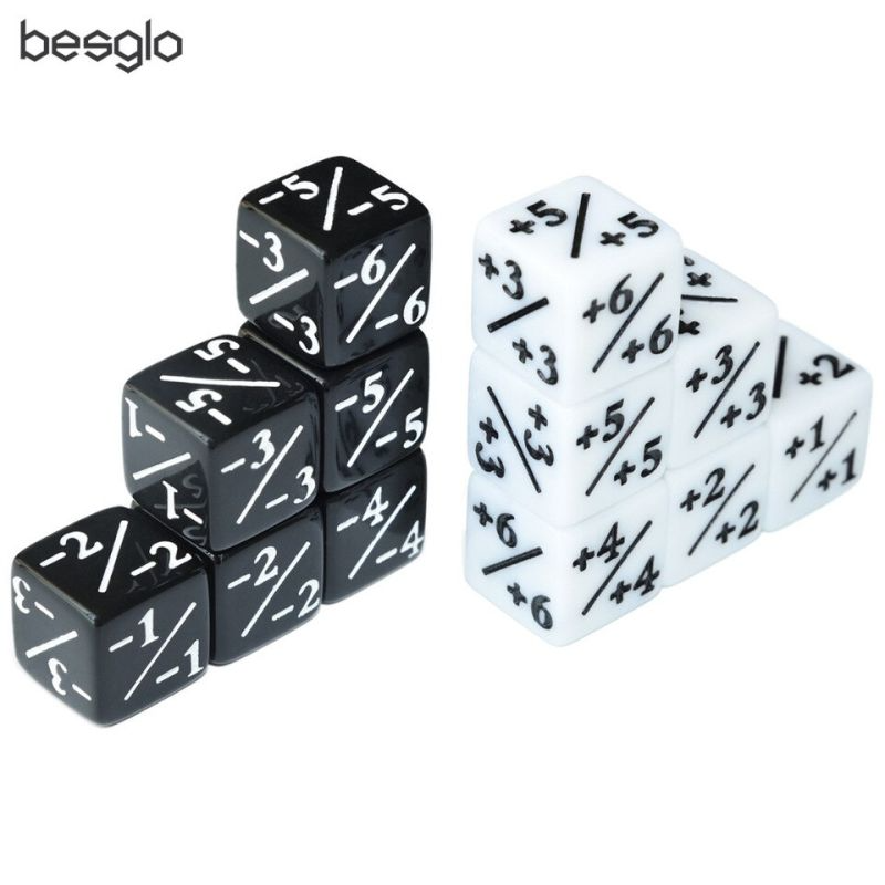 +1/+1 Dice Counters Black/White (12)
