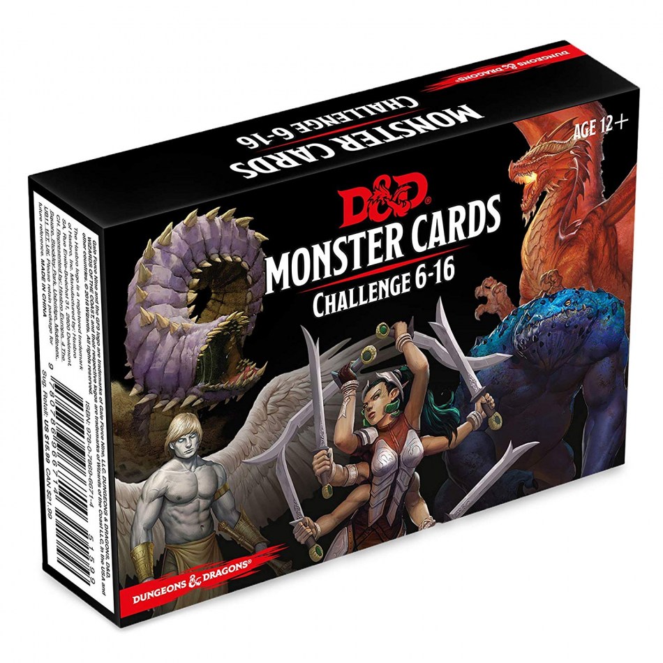 D&D Monster Card Deck Levels 6-16 (74 Cards)