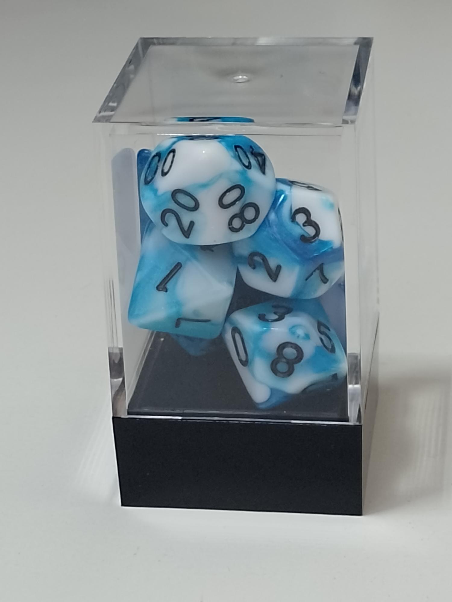 RPG Dice set (7) double color blauw wit