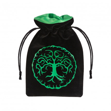 Forest Black & green Velour Dice Bag