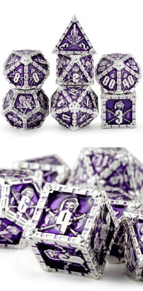 Metal & Enamel Dice Set - Reaper Purple