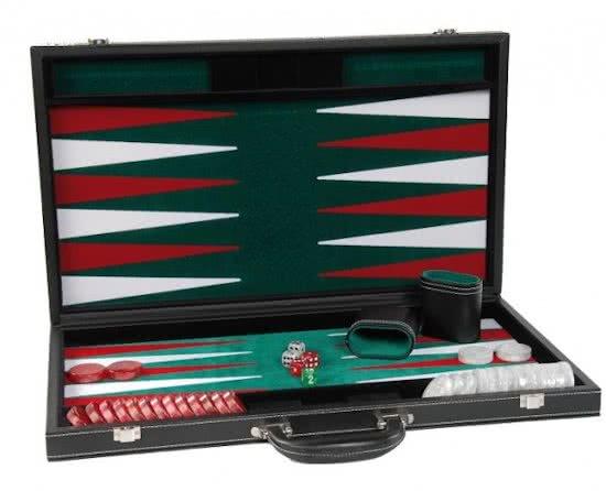 Backgammon koffer groot standaard (groen)