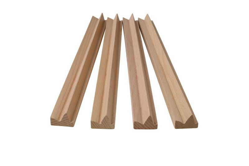 Houten spelstukkenhouder, set van 4, voor Domino en Mahjong, zonder speelstukken, 35 cm, FSC 100%