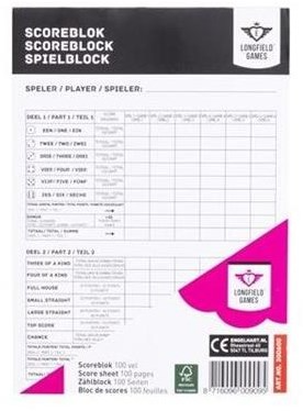 Scoreblok Yahtzee 100 vel