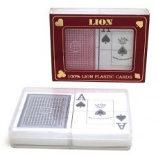 Lion Poker speelkaarten-Set dubbel 100% kunststof
