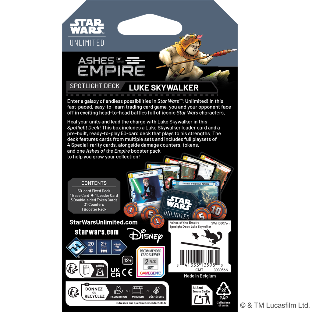 Star Wars: Unlimited - Ashes of the Empire - Spotlight Deck: Luke Skywalker
