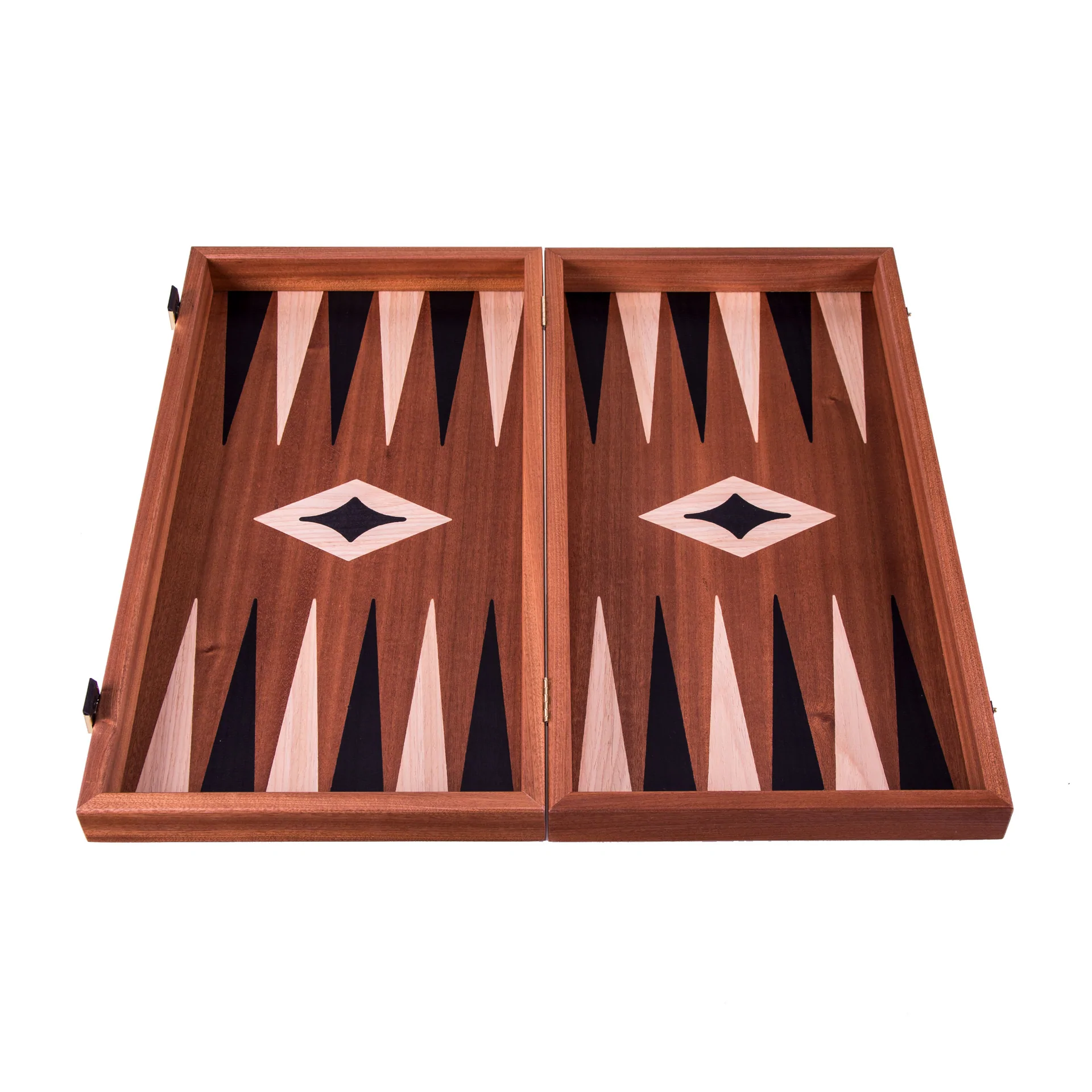 Mahonie 3 in 1 Backgammon/Schaak/Dambord Medium Zwart