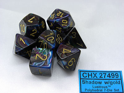 Lustrous Shadowgold Polydice Dobbelsteen Set (7 stuks)
