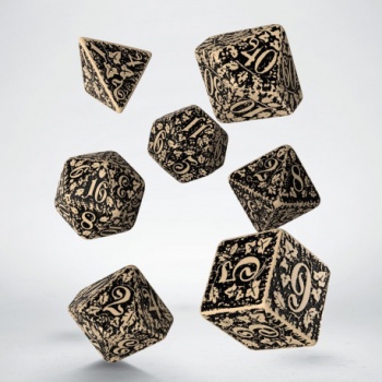 Forest 3D Beige & black Dice Set (7)