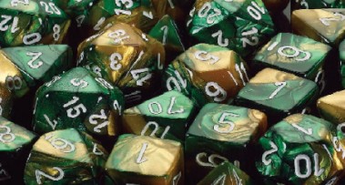 Gemini Gold-Green/white polydice set