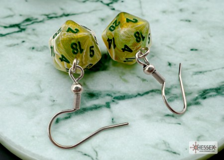 Hook Earrings Marble Green Mini-Poly D2