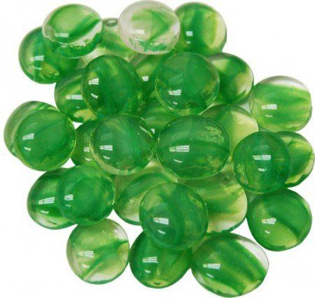 Glass Gaming Stones - Catseye Green (40+)
