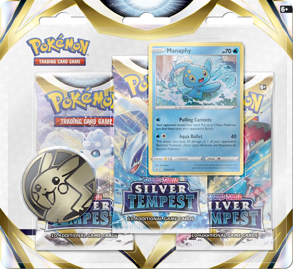 Pokemon: Sword & Shield Silver Tempest - 3-Boosters: Manaphy