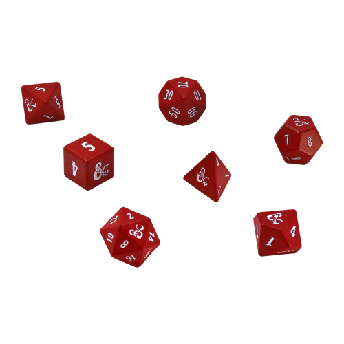 Dungeons and Dragons Heavy Metal Red & White RPG Dice Set