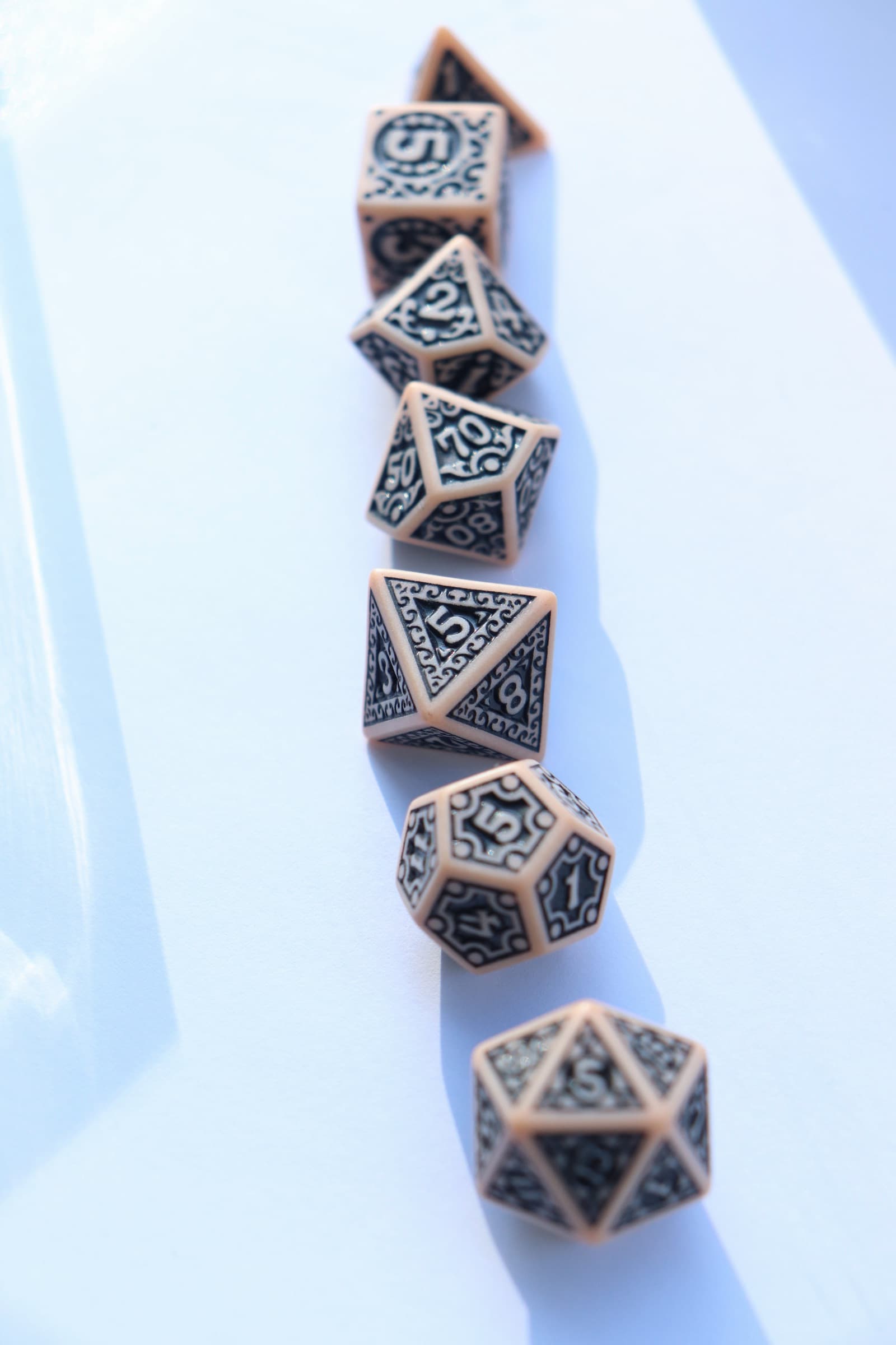 RPG Dice set (7) Black decorated