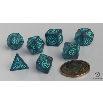 The Witcher Dice Set Yennefer Donker Blauw