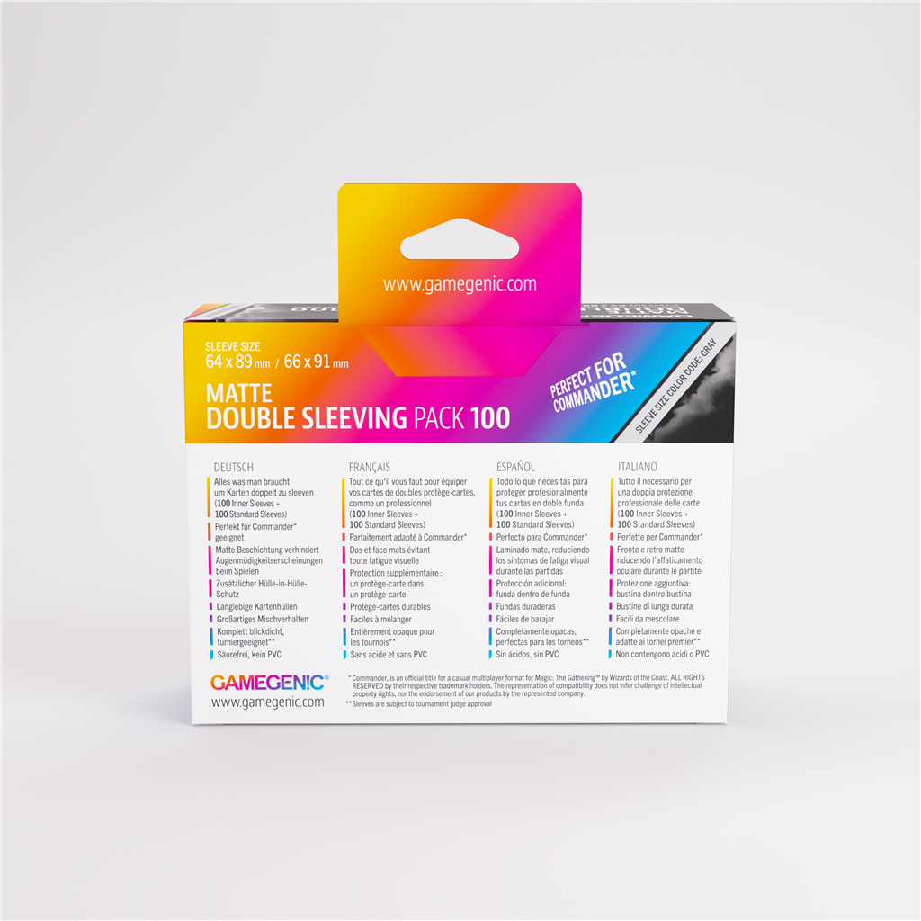 Sleeves: Matte Double Sleeving Pack (100)