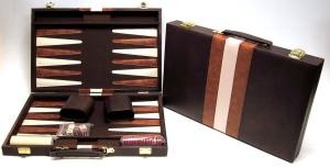 Backgammon koffer Bruin 46 cm