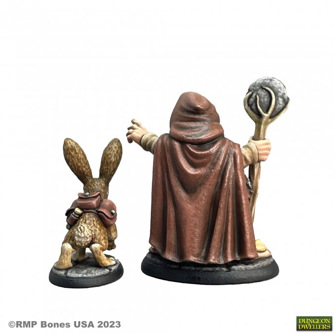 Hollis Grayheath and Verbena - Halfling Druid and Hare Animal Companion