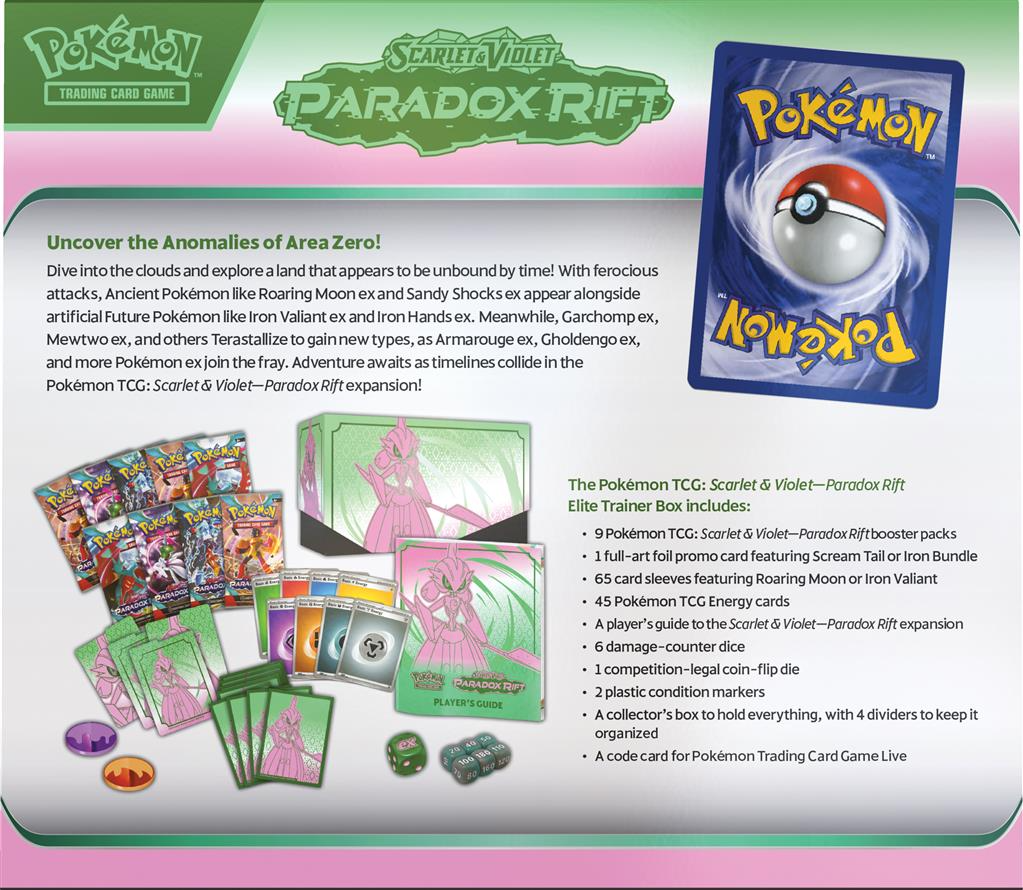 Pokemon: Paradox Rift Elite Trainer Box - Iron Valiant Pokemon: Paradox Rift Elite Trainer Box - Iron Valiant